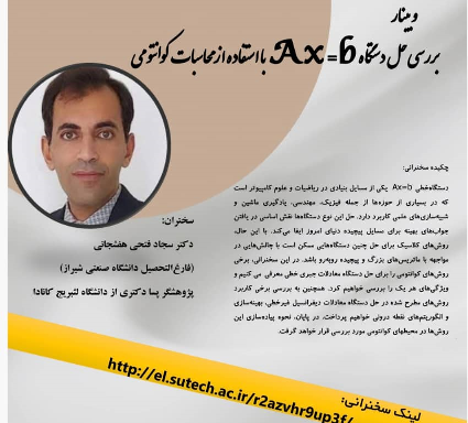 سخنرانی جناب آقای دکتر سجاد فتحی به مناسبت روز ملی ریاضیات
